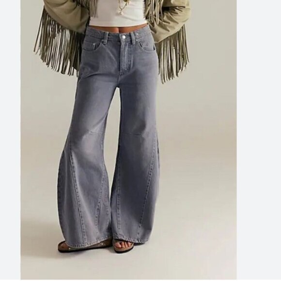 Free People Pants - NWT Free People Eden High Slouchy Flare Jeans in Diamond